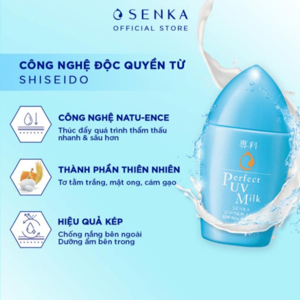 Free Ship Kem chống nắng dạng sữa Senka Perfect UV Milk 40ml