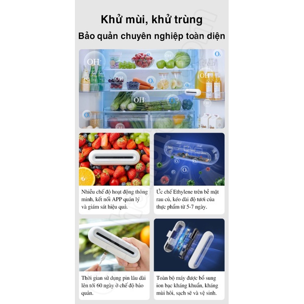 Máy khử mùi tủ lạnh thông minh Xiaomi EraClean Max CW-BS01