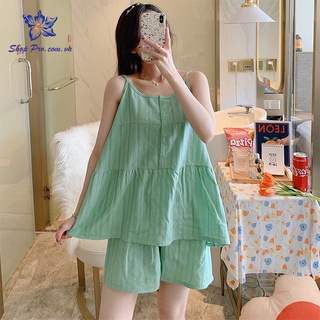 Bộ ngủ 2 dây tiểu thư chất mềm mịn, thoáng mát, mặc ngủ sexy gợi cảm