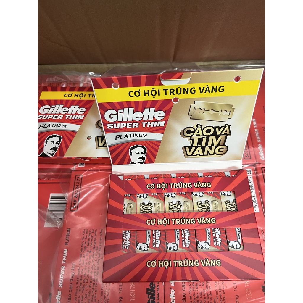 Dao Cạo Râu Gillette Siêu Bén Super Thin Hộp 110 Lưỡi Lam Ông Già