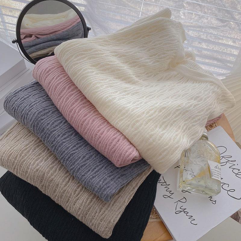 Áo Dệt Kim Tay Dài Dáng Rộng Màu Trơn Phong Cách Hàn Quốc Thời Trang Mùa Thu Dành Cho Nữ 2022