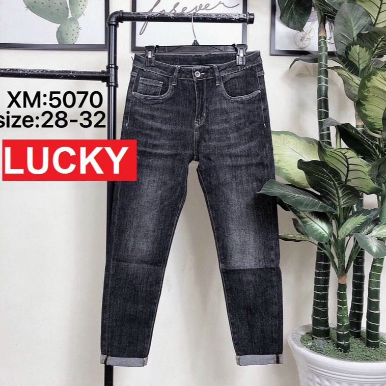 QUẦN JEAN NAM CHẤT BÒ TRƠN XANH ĐEN CAO CẤP NHẬT BẢN VS5070 LUCKY SHOP | BigBuy360 - bigbuy360.vn
