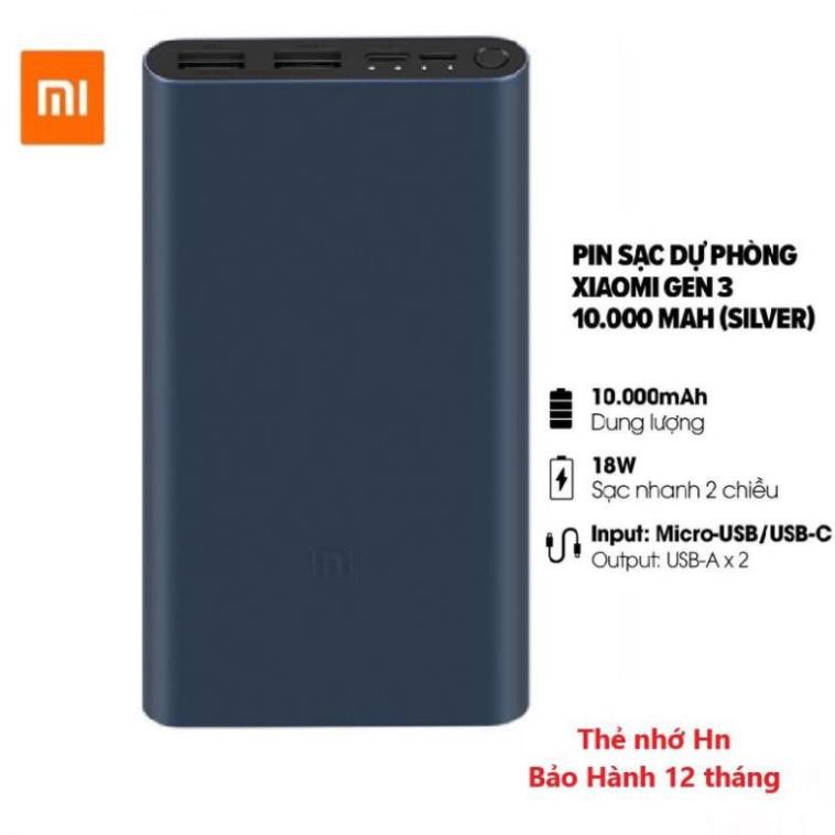 [Chính Hãng] Sạc Dự Phòng Xiaomi/ Redmi Gen 3 18W 10000/20000mAh cổng USB,  type C Fast Charge Power Bank - Bh 12 tháng | BigBuy360 - bigbuy360.vn