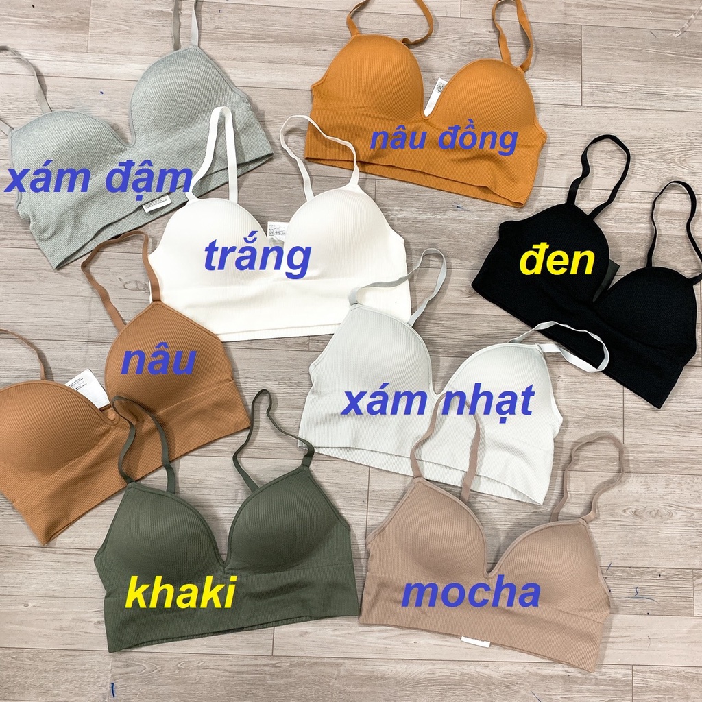 link1 Áo bra thể thao thun gân xuất dư, áo lót nữ mút đúc liền không gọng không đường may shopNEM xịn hơn cả áo ngực 656