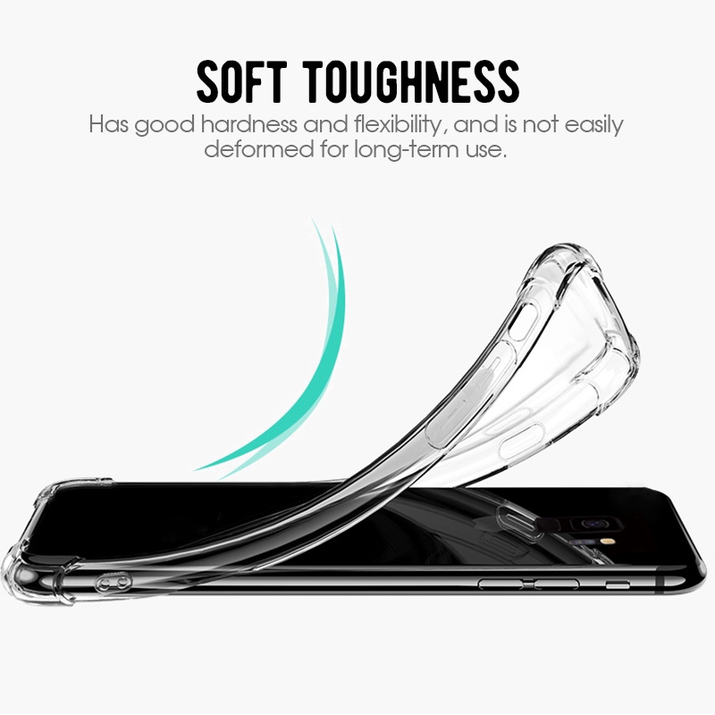 Ốp điện thoại TPU trong suốt chống sốc cho Samsung Galaxy S9 S8 Plus A6 A9 J4 Plus 2018 A7 A750 2018