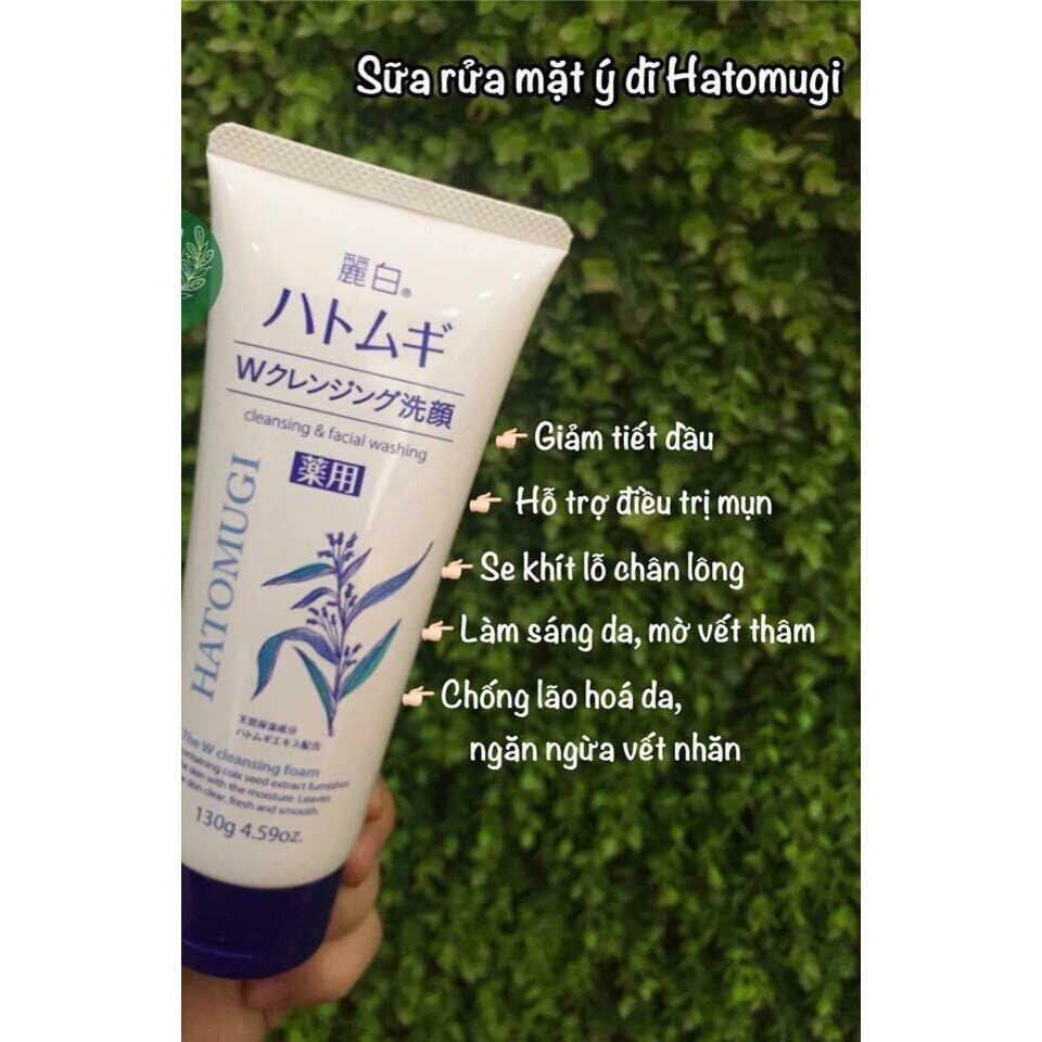 Sữa Rửa Mặt Trắng Da Hạt Ý Dĩ  Hatomugi Naturie