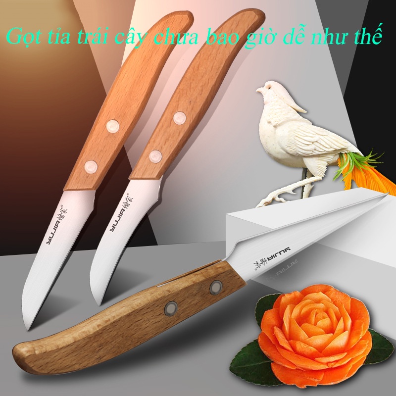 [Dao Bếp] - Bộ 3 Dao Cắt Tỉa Hoa Quả Tiện Dụng YUJIA