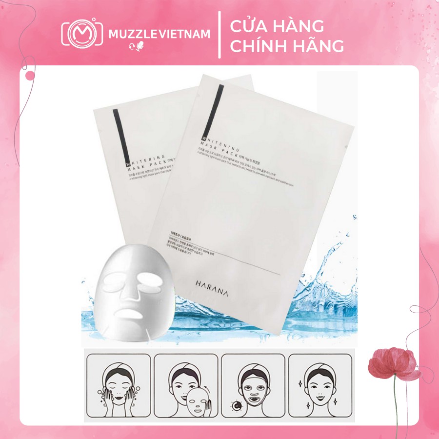 Mặt Nạ Giấy HARANA Whitening Mask Pack Dưỡng Da hộp 10 Miếng Chính Hãng Hàn Quốc (hộp 10 miếng)