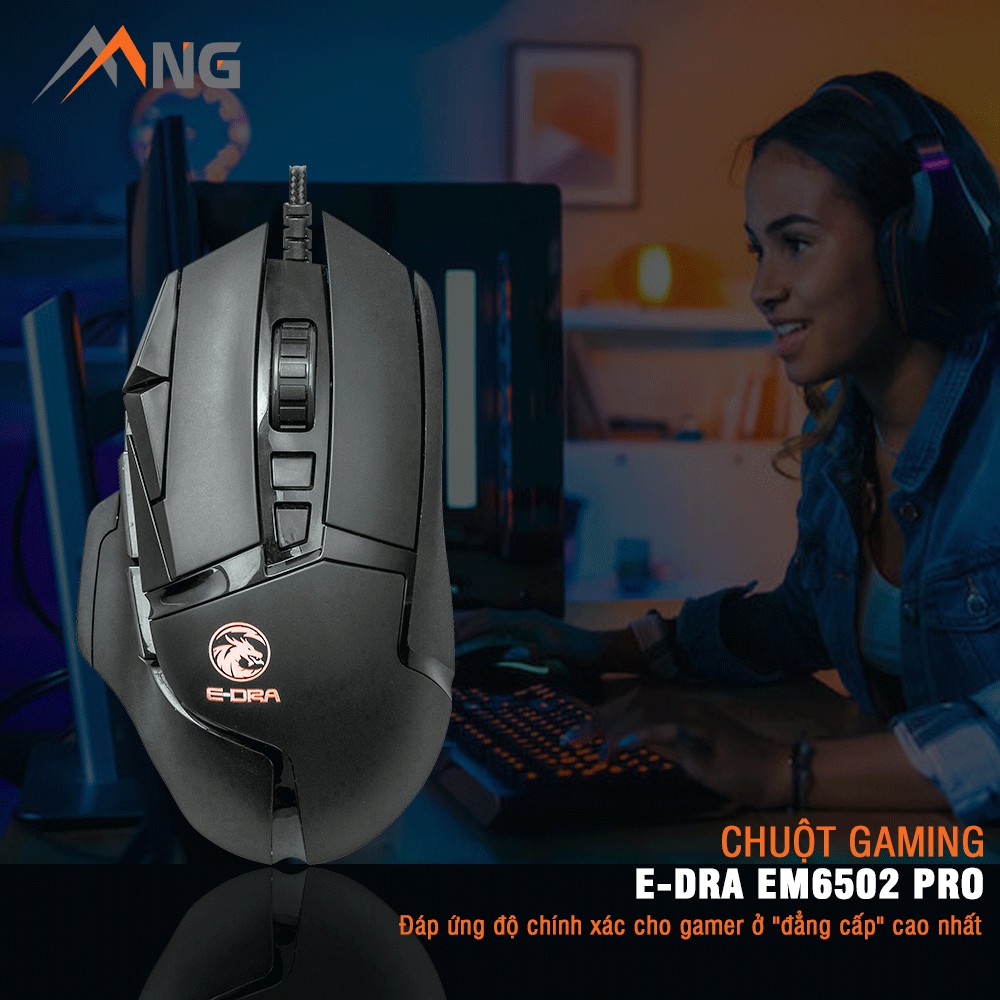 [Mã ELCLJUN giảm 7% đơn 500K]Chuột máy tính EDra EM6502 Pro chơi game văn phòng 16000DPI Có Dây Bảo hành 24 tháng | WebRaoVat - webraovat.net.vn