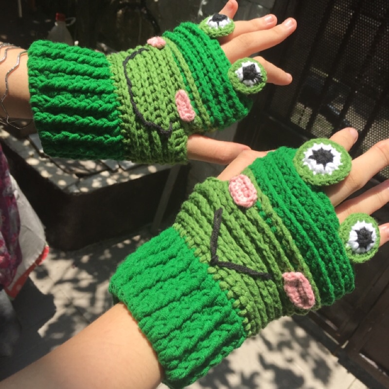 Găng tay len hình con ếch đáng yêu ngộ nghĩnh