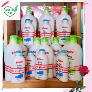 Combo Pigeon: Sữa tắm em bé (700ml) nắp màu + Dầu gội (200ml) nắp màu