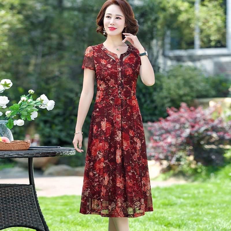 Đầm ren nữ trung niên cao cấp kiểu dáng sang trọng NP2862