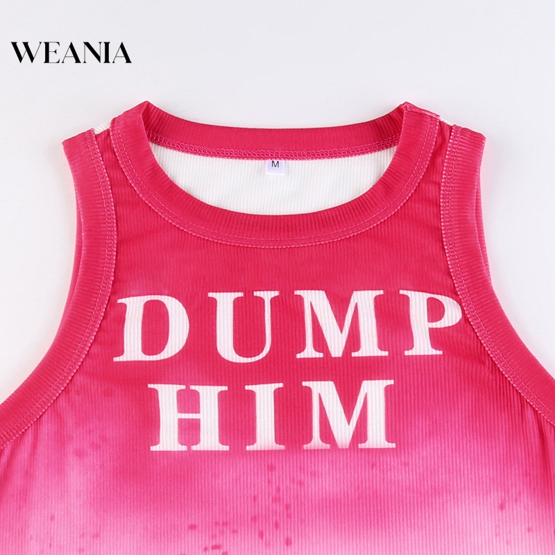 Áo Tank Top In Chữ Màu Gradient Phong Cách Đường Phố Cá Tính Cho Nữ