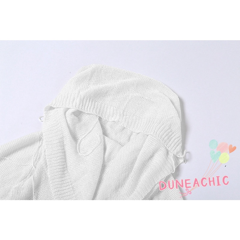 DUNEA Áo hoodie dệt kim tay dài thời trang dành cho nữ