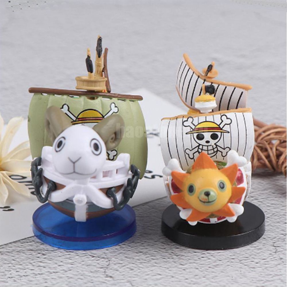 RAINBOW Great Sailing Going Merry Action Figure Manga Collectibles One Piece Ship Thousand Sunny Grand Pirate Lifelike Ship Hot Blooded Marine