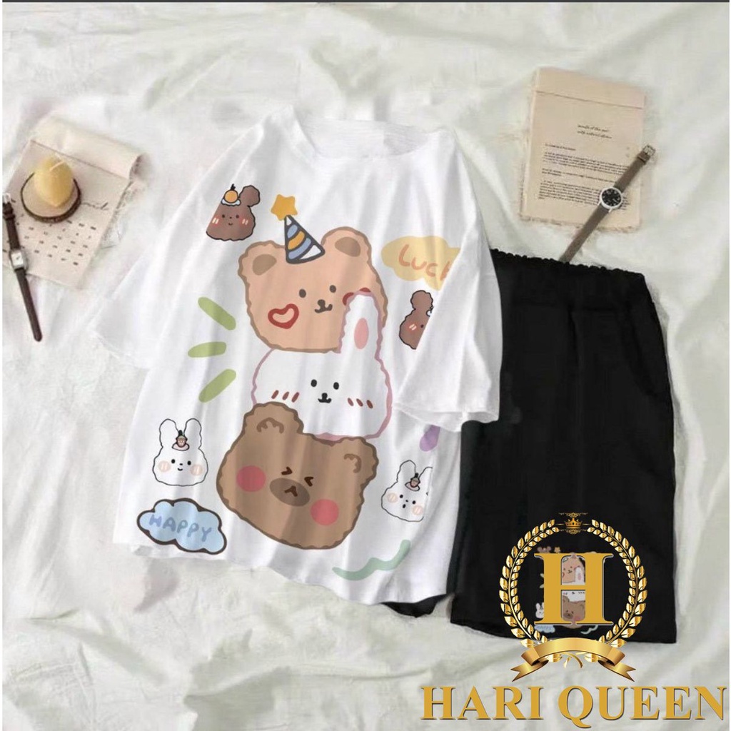 Áo phông in hình cute gấu xinh dễ thương HARIQUEEN
