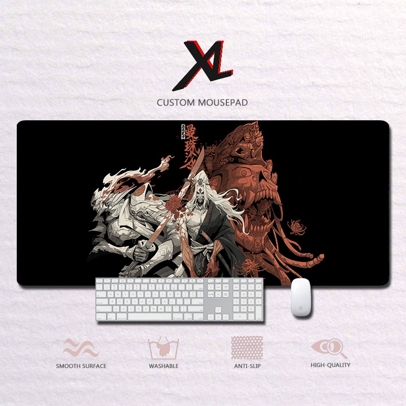 Miếng lót chuột chơi game cỡ lớn chống trượt hình chiến binh Samurai độc đáo