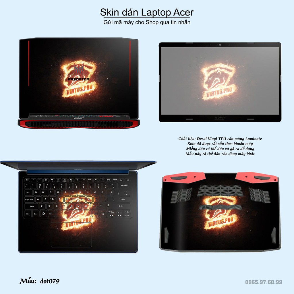 Skin dán Laptop Acer in hình Dota 2 nhiều mẫu 13 (inbox mã máy cho Shop)