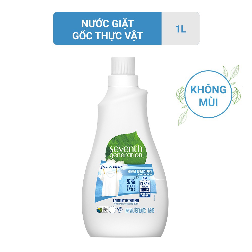 Nước Giặt Seventh Generation Fresh Citrus 1L- Hương lavender/Không Mùi - Gốc Thực Vật