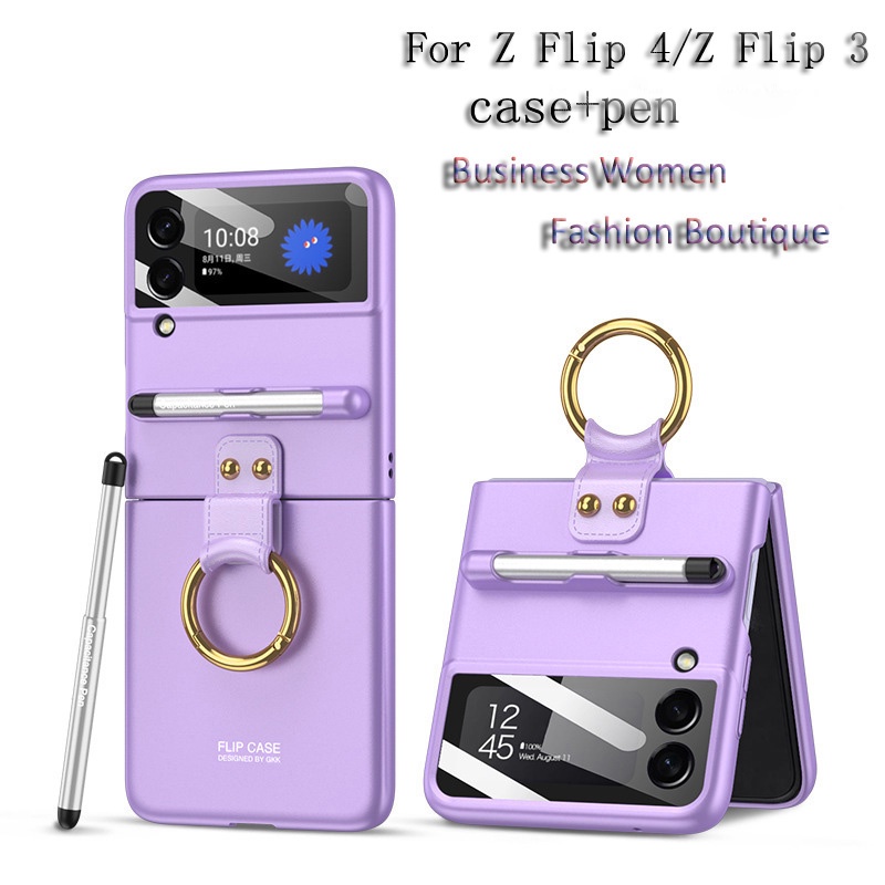 Ốp Điện Thoại Kèm Móc Xỏ Ngón Cho Samsung Galaxy z flip 4 flip 3