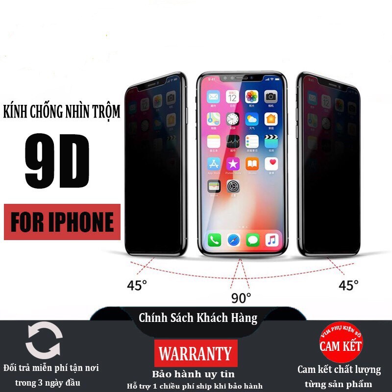 ⚡Loại Tốt⚡Kính cường lực iphone chống nhìn trộm Full Màn ip 6/6s plus/7 plus/8 plus/x/xr/xs max/11/pro/11/12/13 promax