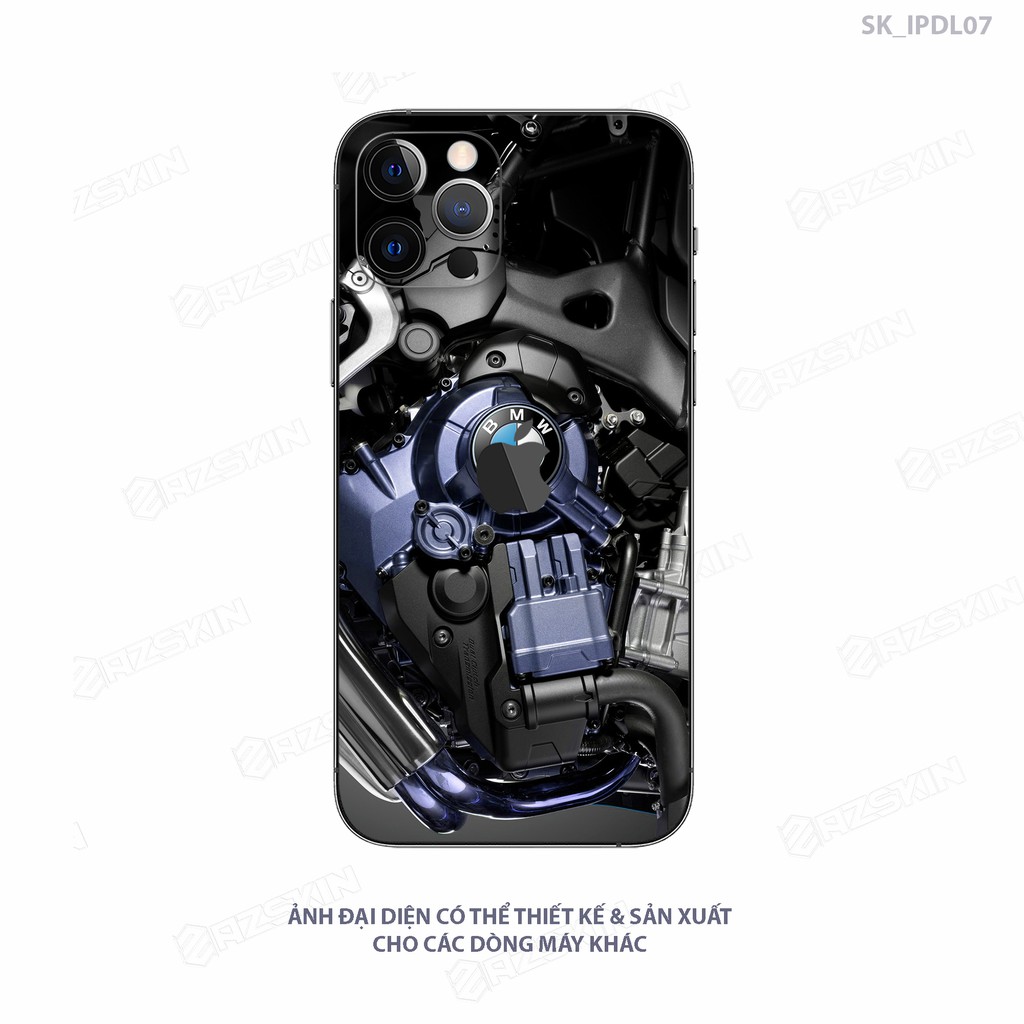 Skin IPhone full lưng viền hình động cơ SKIPDL07 | Miếng dán cắt khuôn sẵn dễ sử dụng, dành cho mọi dòng IPhone