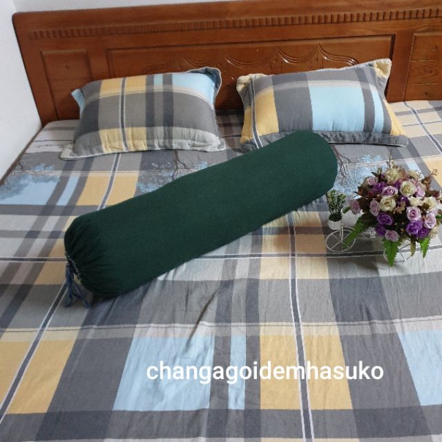 Vỏ gối ôm cotton đũi, vỏ gối ôm cốt tông size người lớn 35x100cm | BigBuy360 - bigbuy360.vn