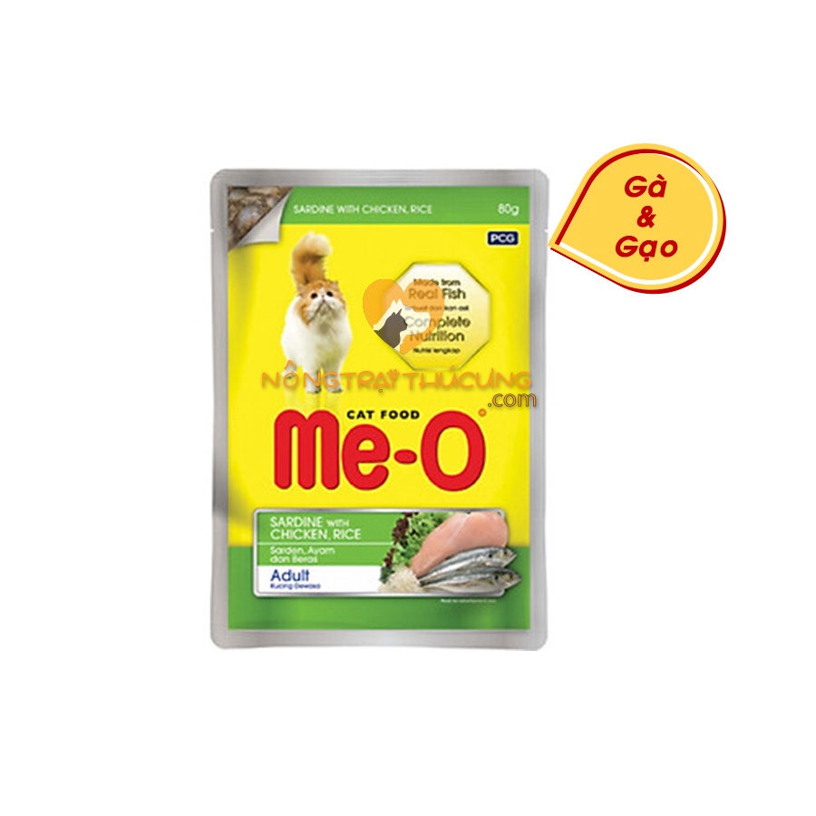 Pate Cho Mèo Me-O Gói 80Gr - Đủ 5 vị