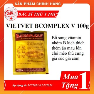 Thuốc thú y VIETVET BCOMPLEX 100g bổ sung vitamin nhóm B, kích thích ăn khỏe mau lớn