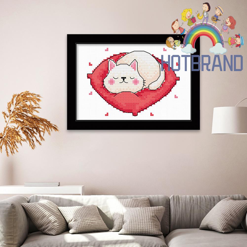 Tranh Thêu Chữ Thập 11ct Tự Làm 25x20cm Hình Động Vật Dễ Thương
