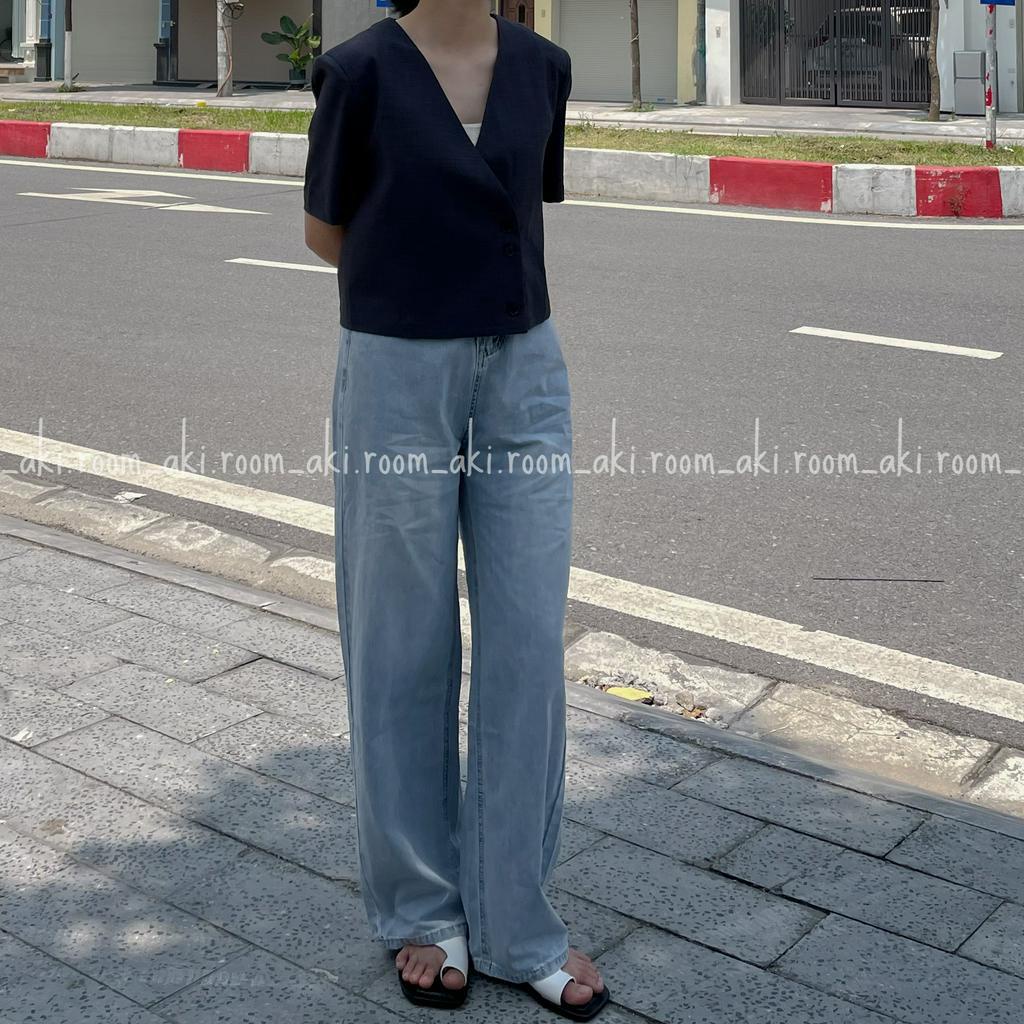 Quần jeans ống suông rộng chất mềm mỏng 0927