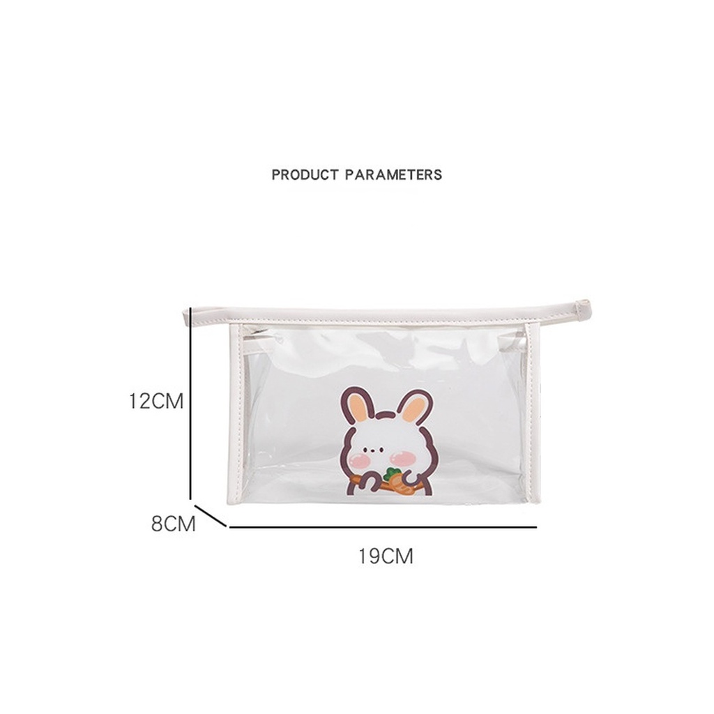 Túi Đựng Bút Bằng pvc Trong Suốt In Họa Tiết Hoạt Hình Đơn Giản Và Dễ Thương