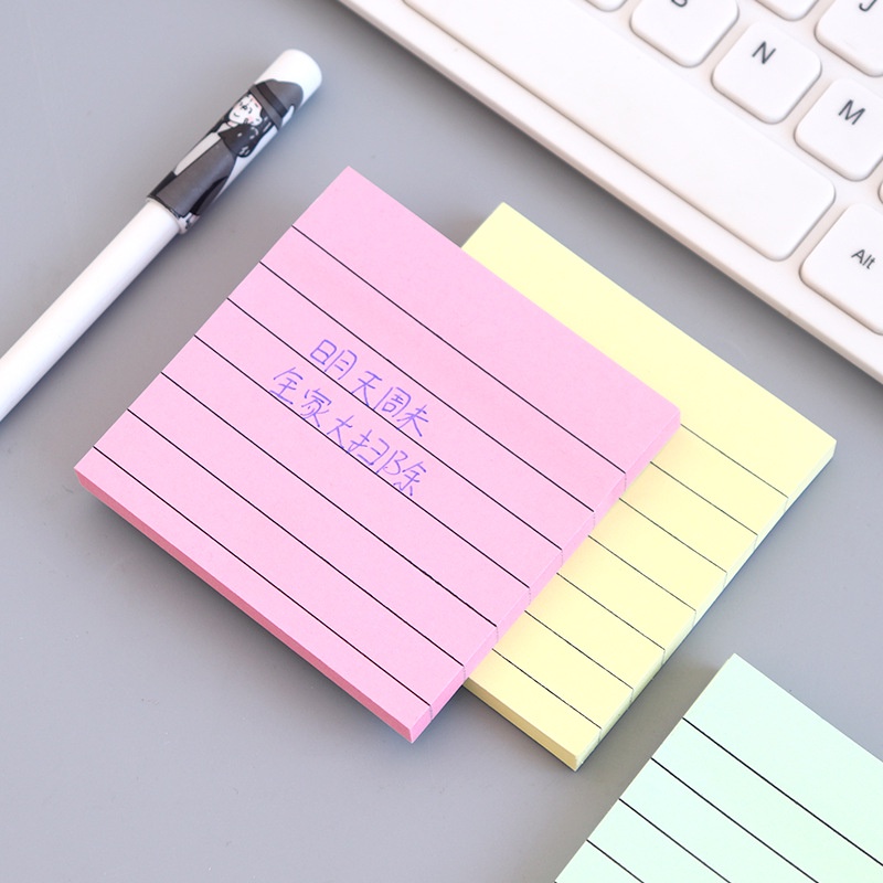 Giấy note ghi chú có dòng kẻ sắc màu, giấy nhớ có dòng kẻ hình vuông E1147