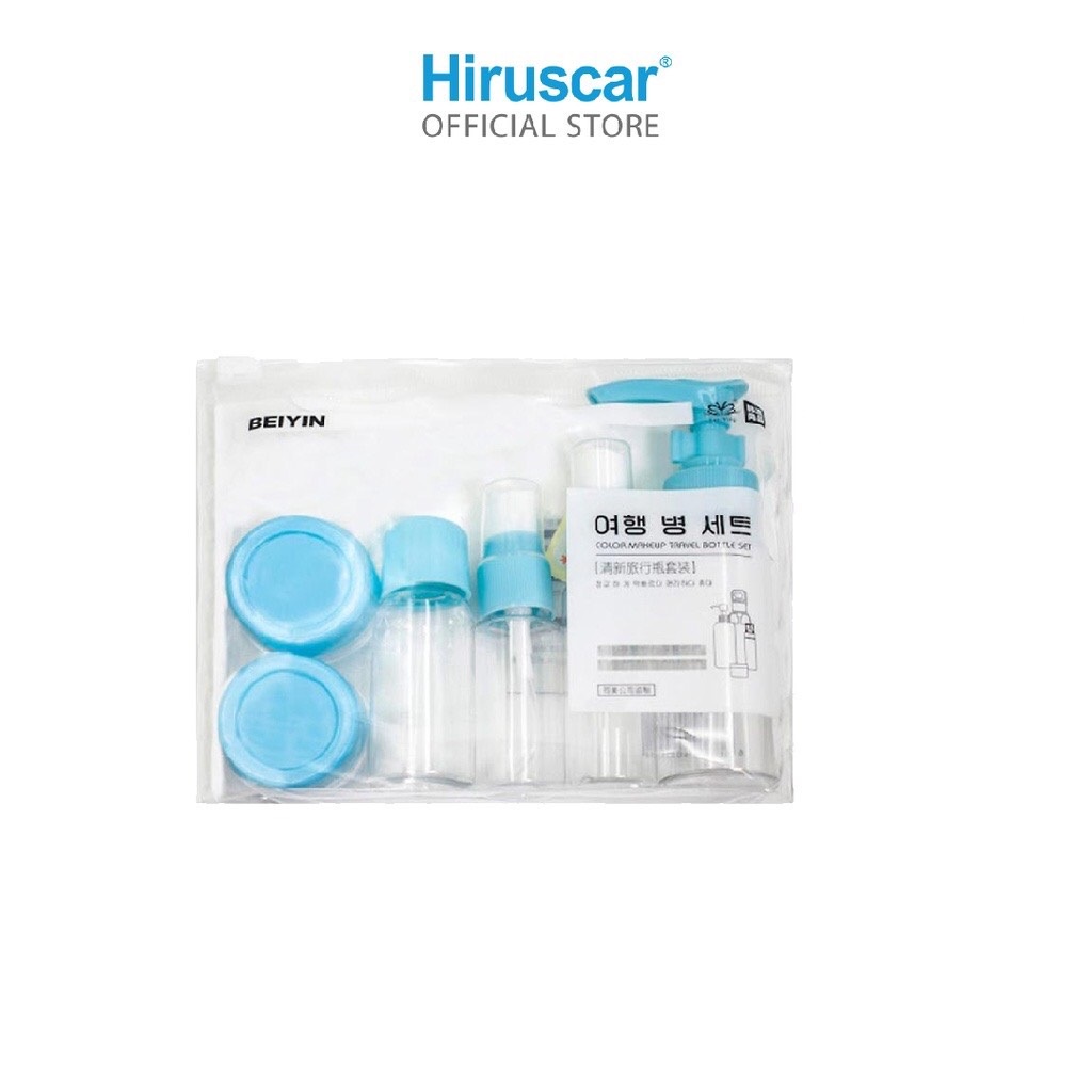 Bộ chiết mỹ phẩm du lịch 7 món - Set lọ chiết mỹ phẩm phong cách Hàn Quốc tiện lợi (Tặng túi zip)