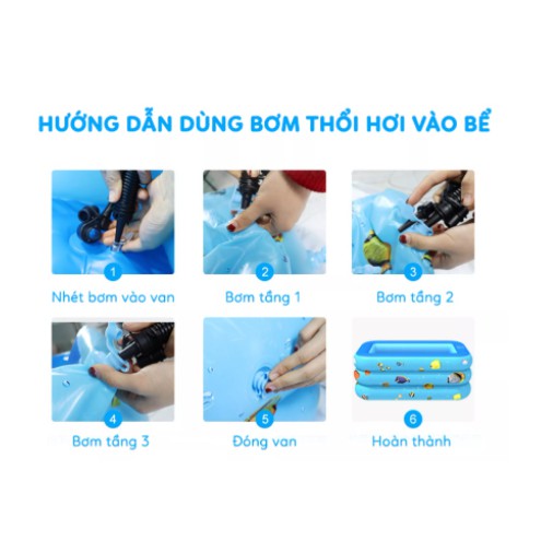 Bể bơi phao cho bé và người lớn kích thước 2m1 hình chữ nhật , Hồ bơi loại dày đáy 2 lớp chống trơn trượt