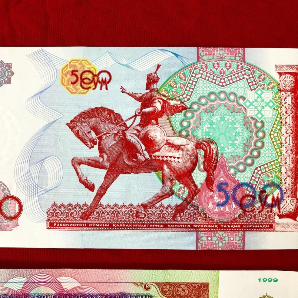 Tờ Tiền Mã đáo thành công Uzabekistan Lì Xì , Phong Thuỷ May Mắn