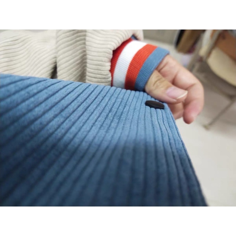 Áo khoác bomber bóng chày chất len tăm dáng unisex form rộng