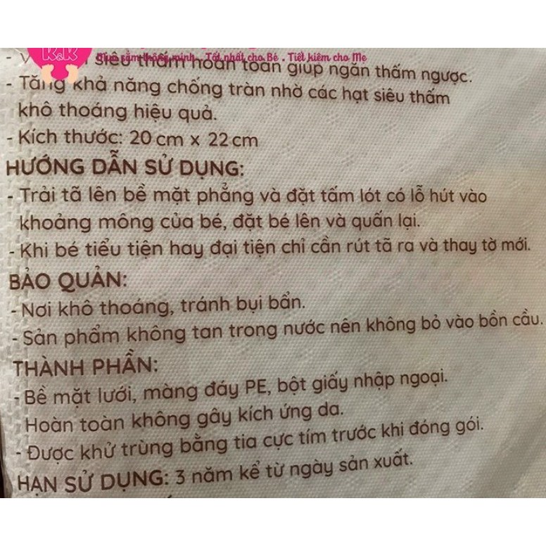 (100% HÀNG CTY AIKO) COMBO 2 BỊCH - 60 TẤM LÓT PHÂN SU SƠ SINH CAO CẤP AIKO