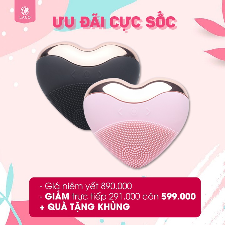 [SIÊU SALE - RẺ VÔ ĐỊCH] Máy Rửa Mặt Laco Luxury Làm Sạch Sâu Massage Đẩy Tinh Chất Nâng Cơ Giảm Nọng Cằm