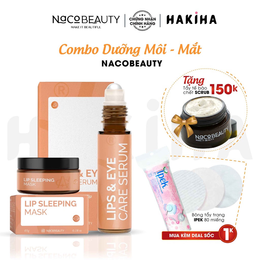 Dưỡng môi có màu NaCoBeauty son dưỡng ẩm mờ thâm môi và mắt giúp căng mọng hồng môi