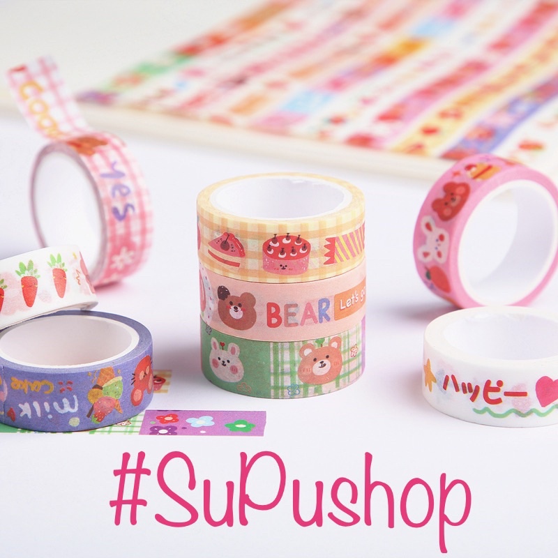 ❄❄WASHI TAPE NHIỀU MÀU SẮC, CÁC HÌNH ĐỦ CHUẨN IU