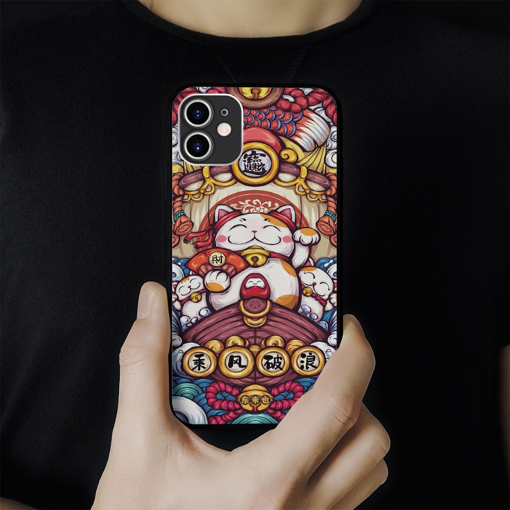 Ốp Lưng iphone hình Mèo Thần Tài  Quan Mèo Béo Ú ECOMEX dòng Ip 13 14 6 7 8 Plus 11 12 Pro Max X Xr MYS20220046