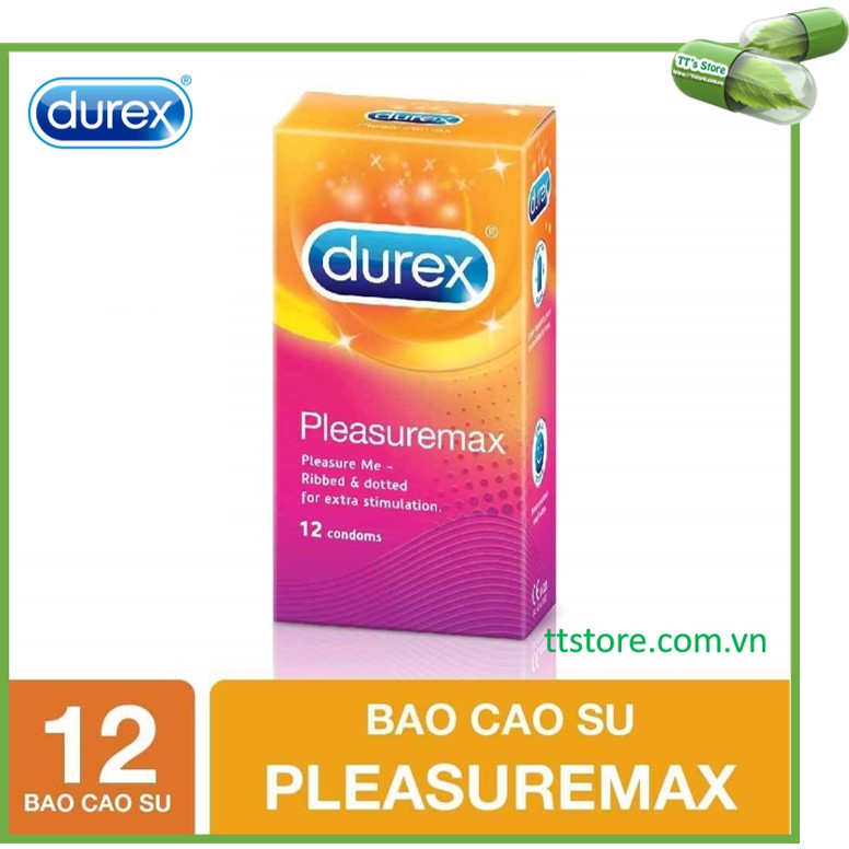 Bao cao su DUREX Pleasuremax 12 cái (Có gân, gai, bôi trơn)