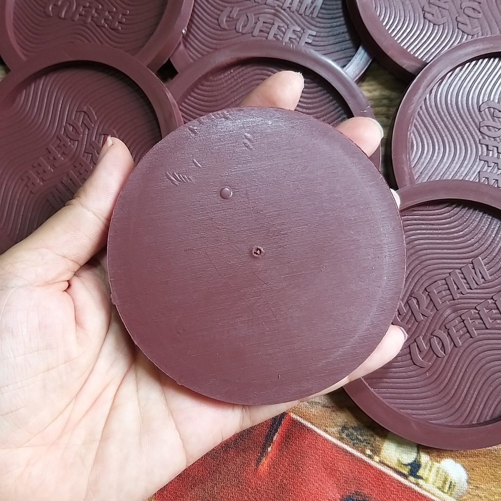 20 Miếng Đế Lót Ly Nhựa Màu Nâu