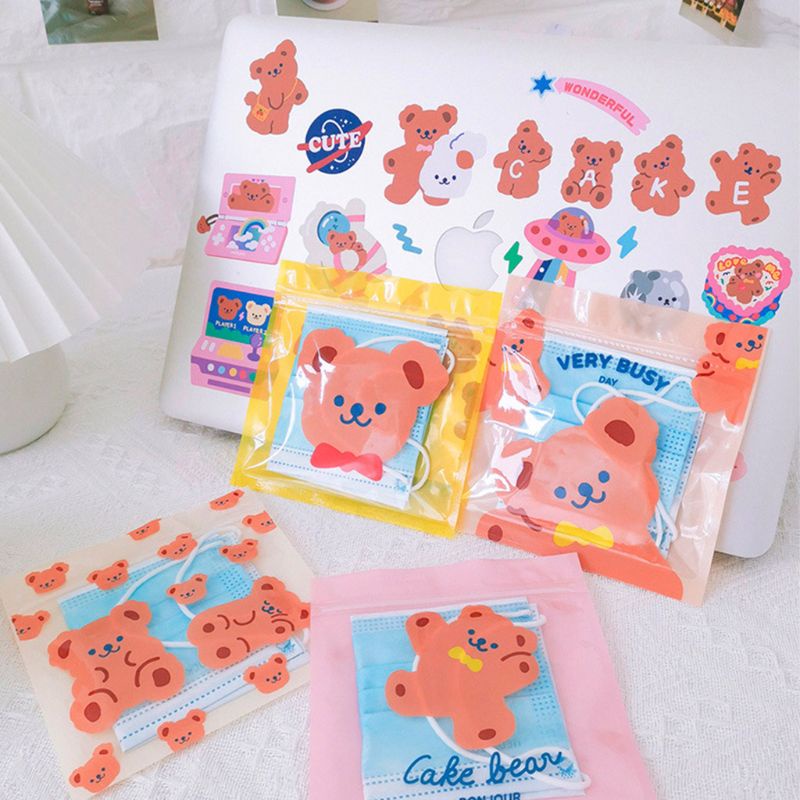 Set 100 Túi Zip Bằng Nhựa Họa Tiết Hoạt Hình Dễ Thương