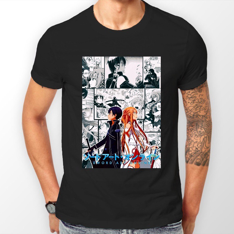 Sword Art Online Kirito Asuna Manga Sao Anime Sportswear Men'S T-Shirts