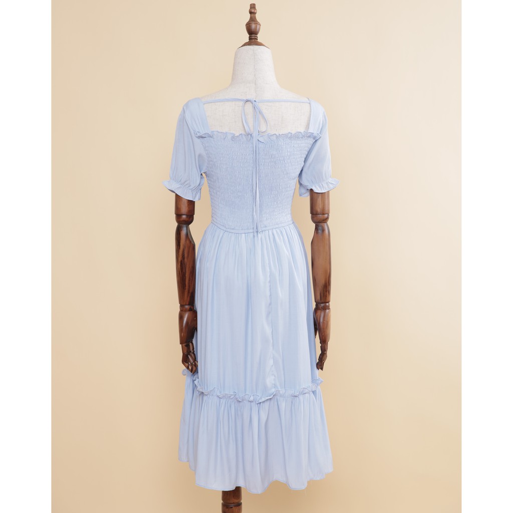 Đầm cổ vuông chun bụng IFU 2679 | BigBuy360 - bigbuy360.vn