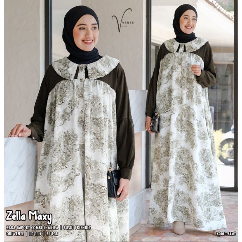 Đầm Nữ Tay Dài Hiệu Zara Combi Shakila XXL Ld 115 Busui Thân Thiện Với Môi Trường
