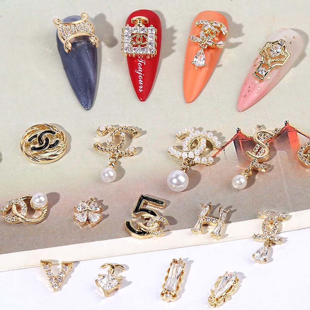 [Hàng mới về] Phụ kiện trang trí móng tay nghệ thuật DIY 3D đính đá lấp lánh thời trang sang trọng DIY