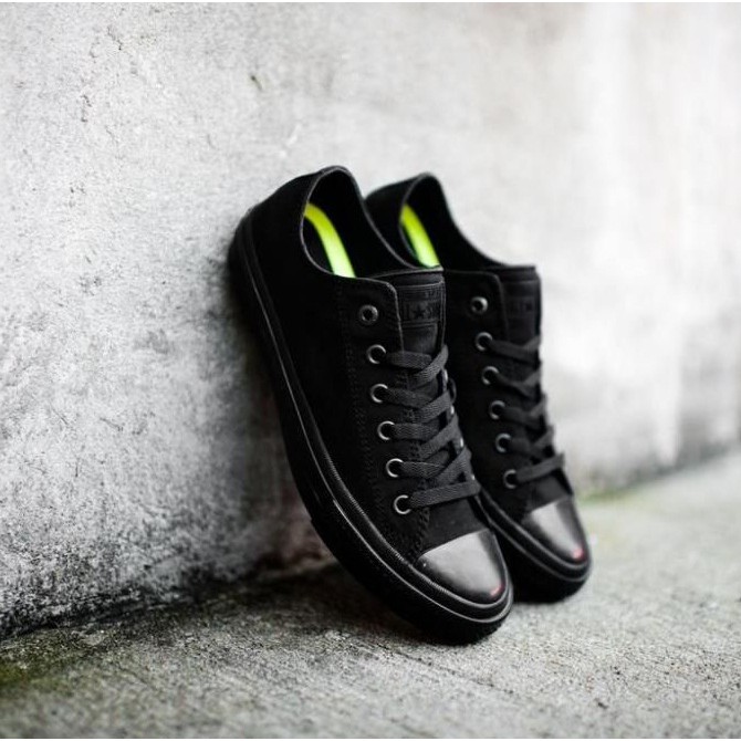 Giày Chuck 2 AllStar Classic Cổ Thấp Nữ Full Đen